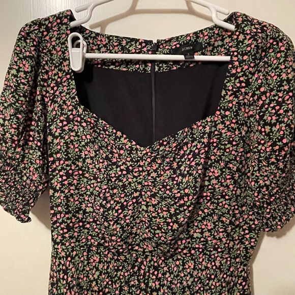 J Crew Smocked Sleeve Floral Midi Dress - Picture 6 of 11